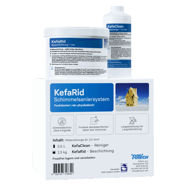 KefaRid Set für Zuhause. Kübel KefaRid und Flasche KefaClean inkludiert.